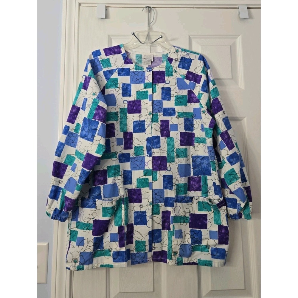 White Swans Womans Uniform Jacket Size Small Multicolor